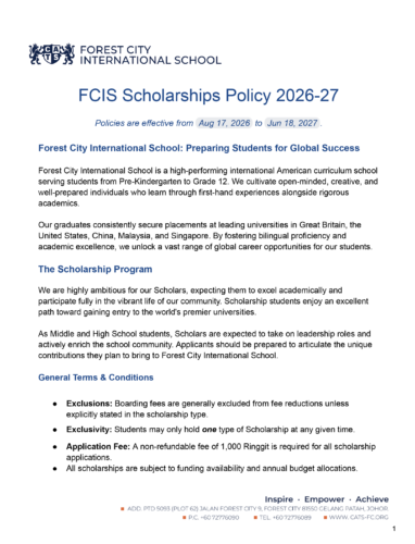Decisions at Forest City International School